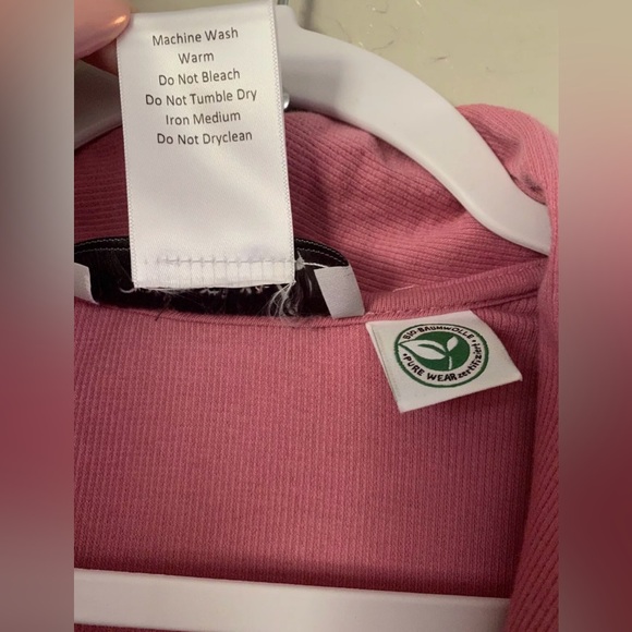 Collection L Women’s Size 4 (Small) Dusty Rose Button-Up Organic Cotton Cardigan - Picture 6 of 10